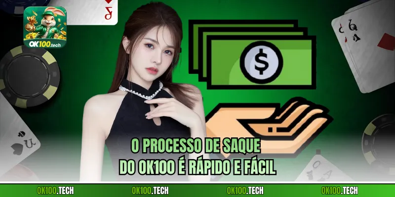 O processo de saque do Ok100 é rápido e fácil