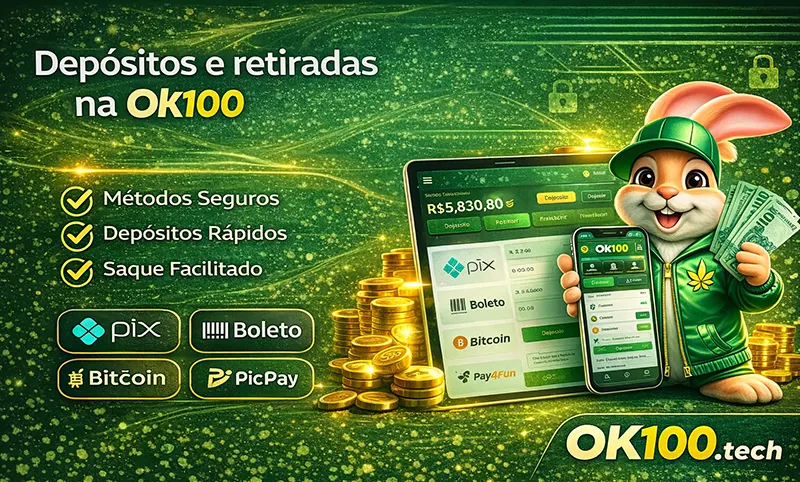 Depósitos e retiradas na Ok100